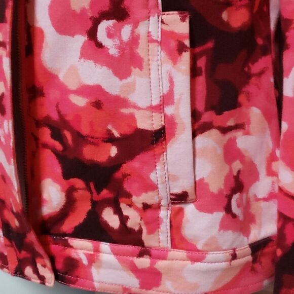 🌹Issac Mizrahi Cotton Blend Pink Print Jacket sz XS-M L8ke New - Picture 7 of 12